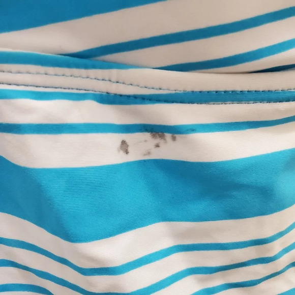 Catalina Woman's Aqua White Stripe‎ Built In Bra Swim Tankini NWT Plus Size 1X - Picture 5 of 6